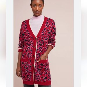 Heartloom Red and Black Patterned Cardigan